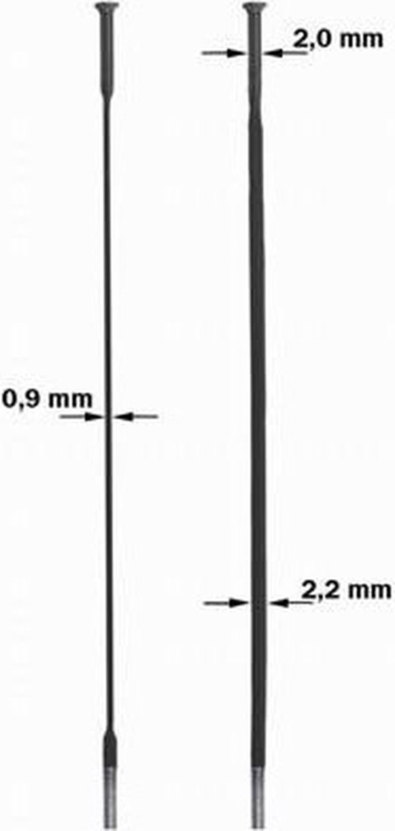 sapim spaak 14 222 cx ray plat recht zwart met nippel 20st