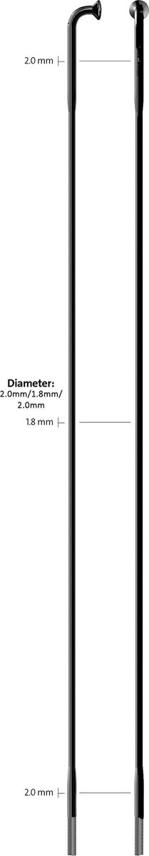 sapim spaak 14 270l race rvs zwart zonder nippel 100st