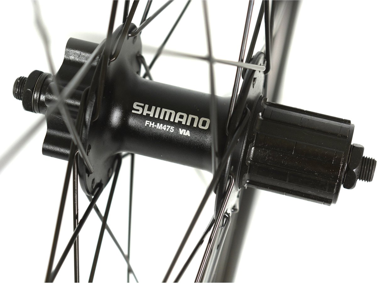 shimano achterwiel 28 gravel 19 m475 disc 135mm qr
