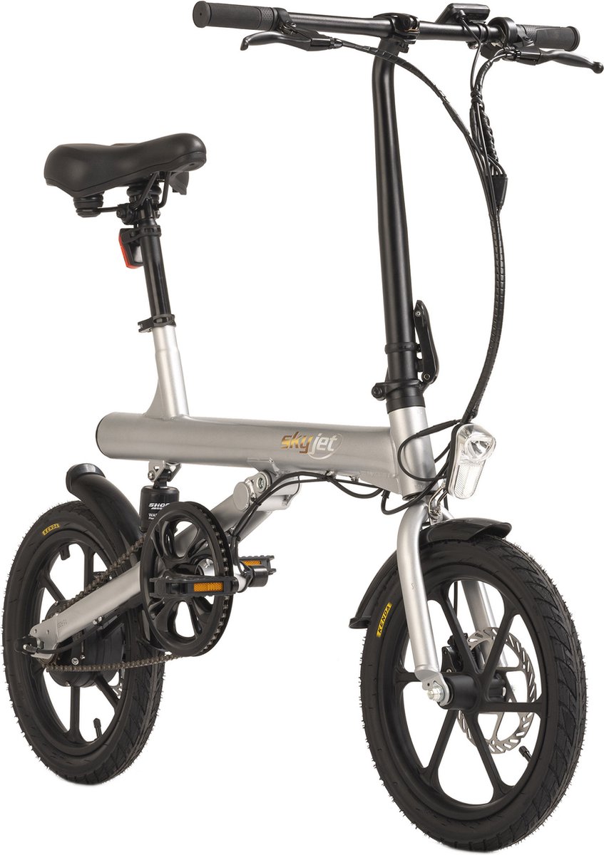skyjet fiets elektrisch e vouwfiets 16 skyjet e bike 1s grijs 39 cm