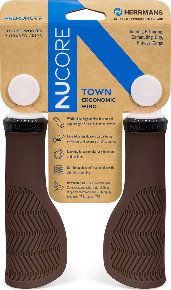 Sturmeyarcher Handvatset Nucore Town Wave 130/130mm bruin Fiets kopen online