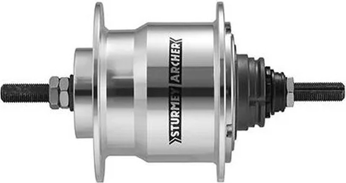 sturmeyarcher versnellingsnaaf 4 speed sturmey archer x rf4 36 gaats 170 mm aslengte zilver