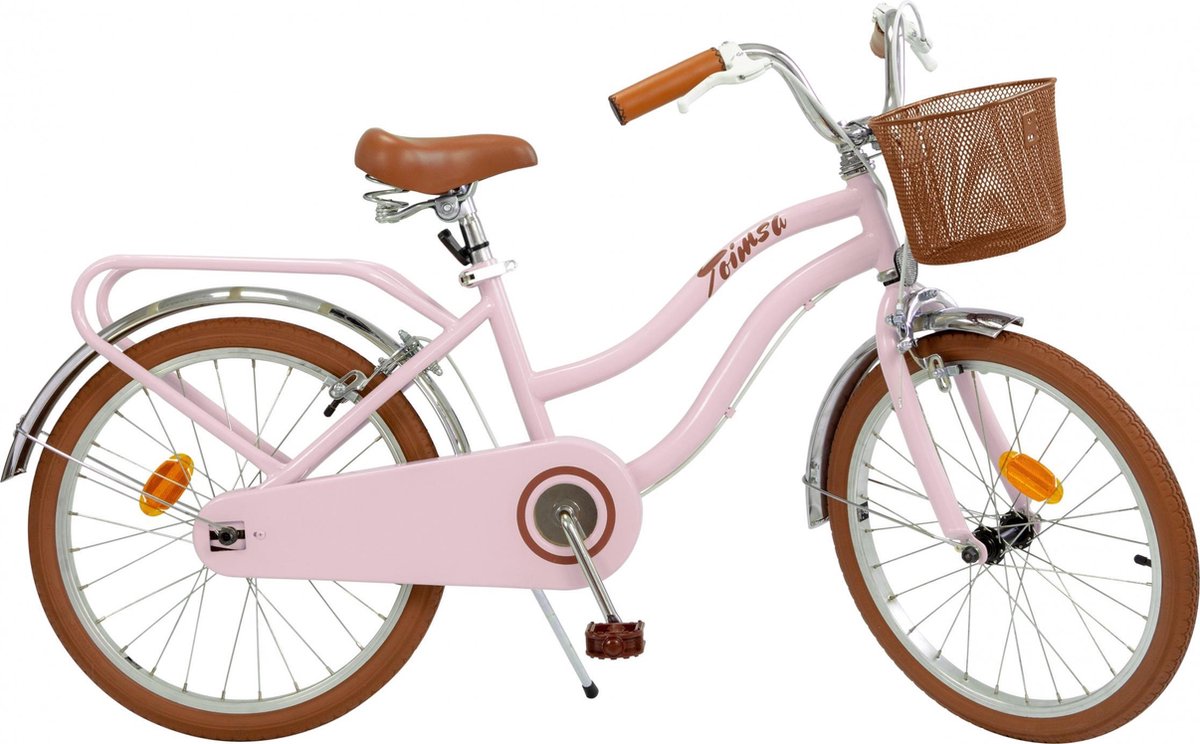 toimsa vintage kinderfiets meisjes roze bruin 20 inch