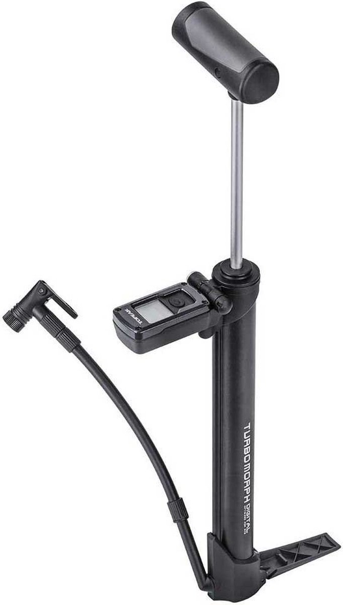 topeak turbo morph digital mini pomp zwart 160 psi