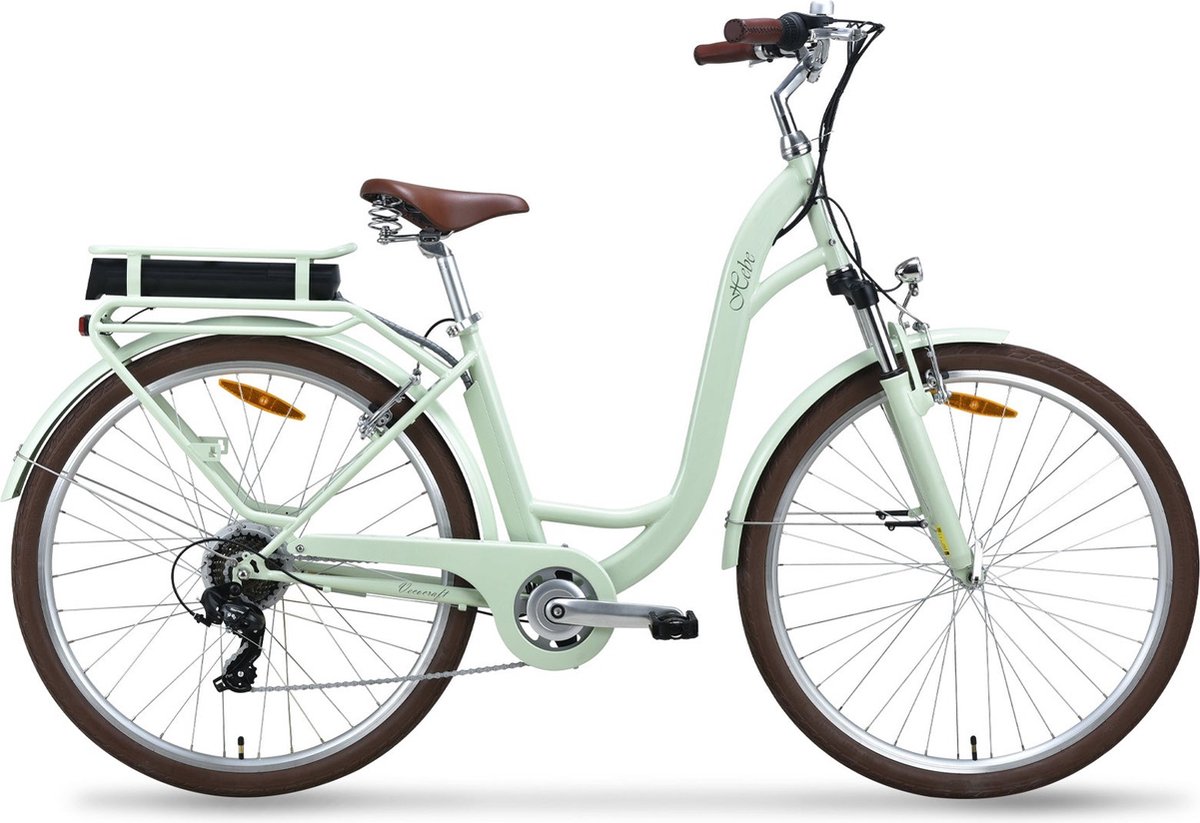 Vecocraft Hebe elektrische damesfiets, 7 sp, 10Ah, olijfgroen Fiets (elektrisch) kopen online
