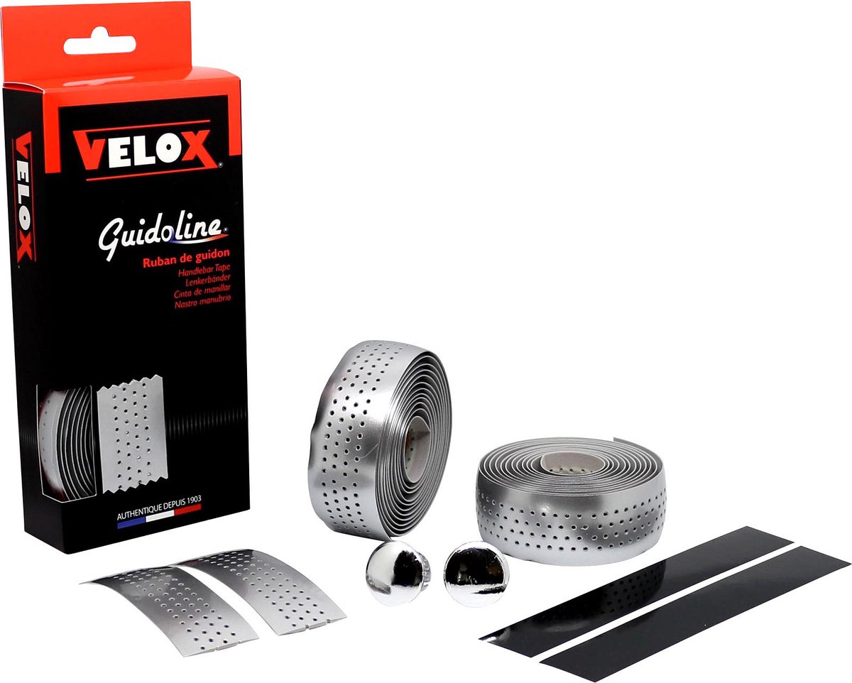 velox stuurtape gloss metal geperforeerd zilver 2st