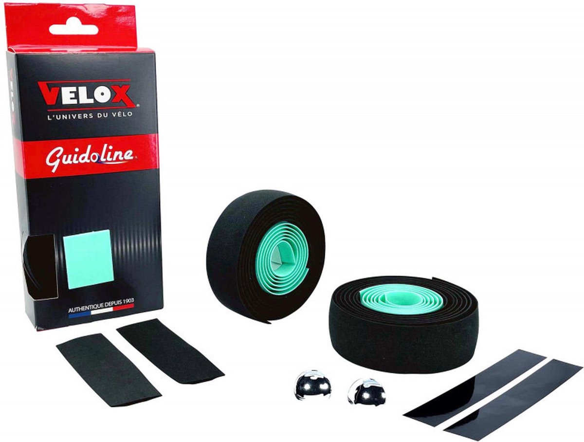 velox stuurtape maxi cork bicolor zwart celeste 2st