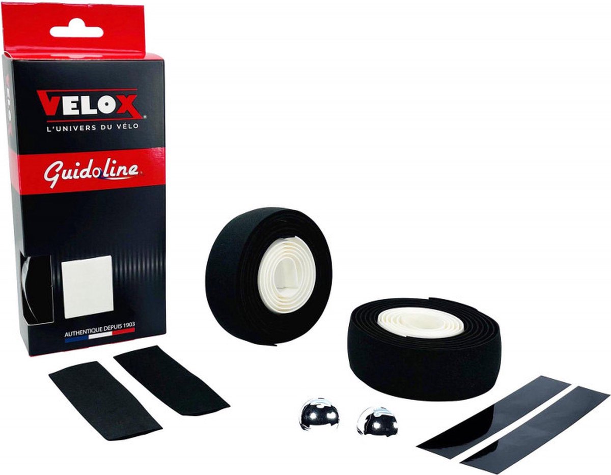 velox stuurtape maxi cork bicolor zwart wit 2st
