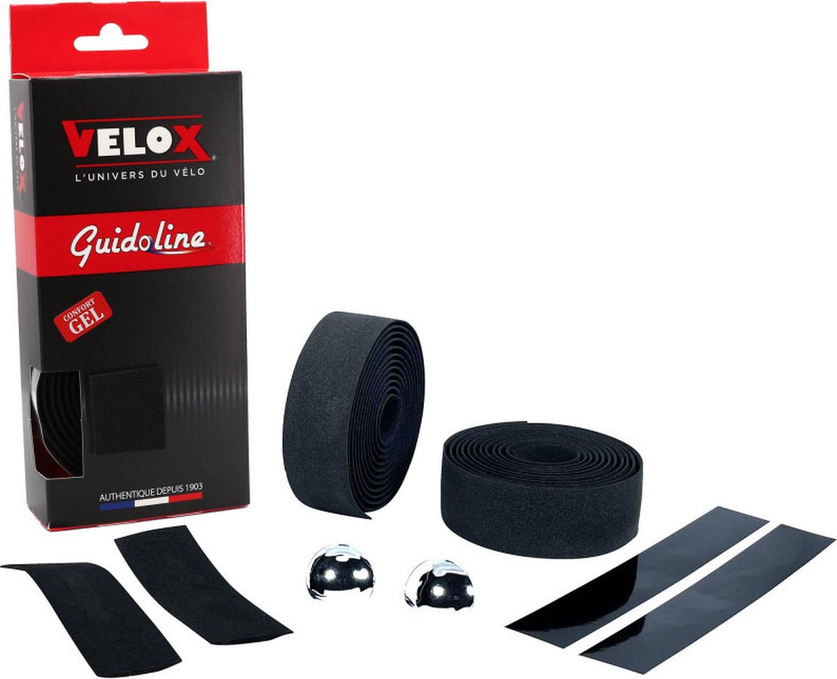velox stuurtape maxi cork gel zwart 2st