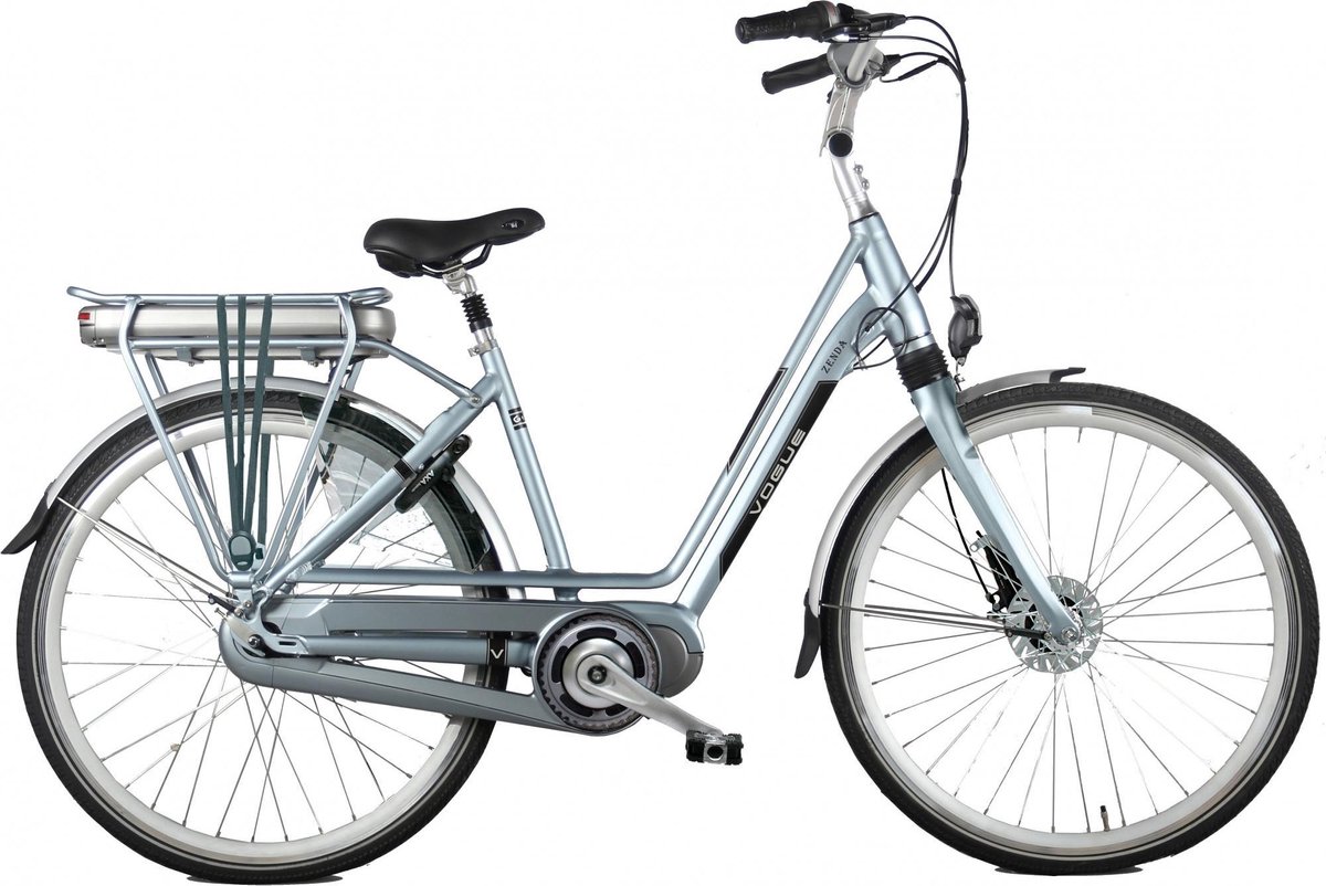 vogue zenda fiets elektrisch vrouwen licht blauw 53 cm
