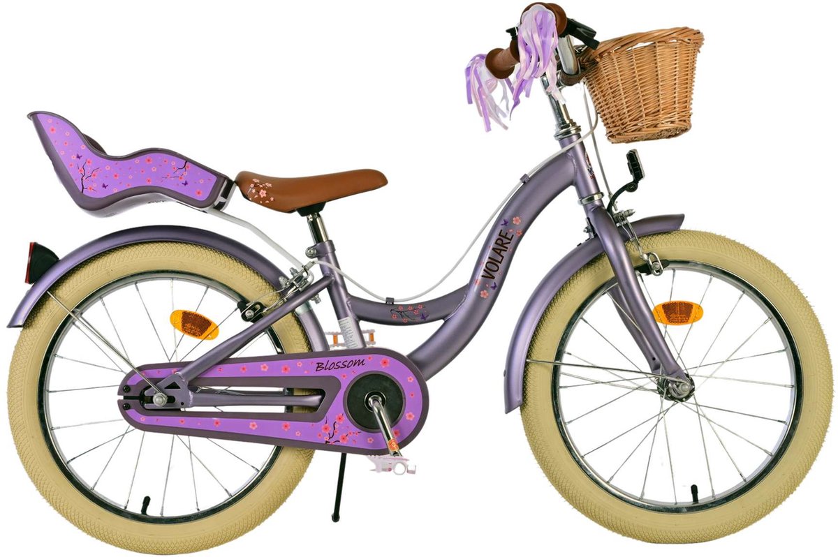 Volare Blossom Kinderfiets - Meisjes - 18 inch - Paars - Twee Handremmen Kinderfiets kopen online