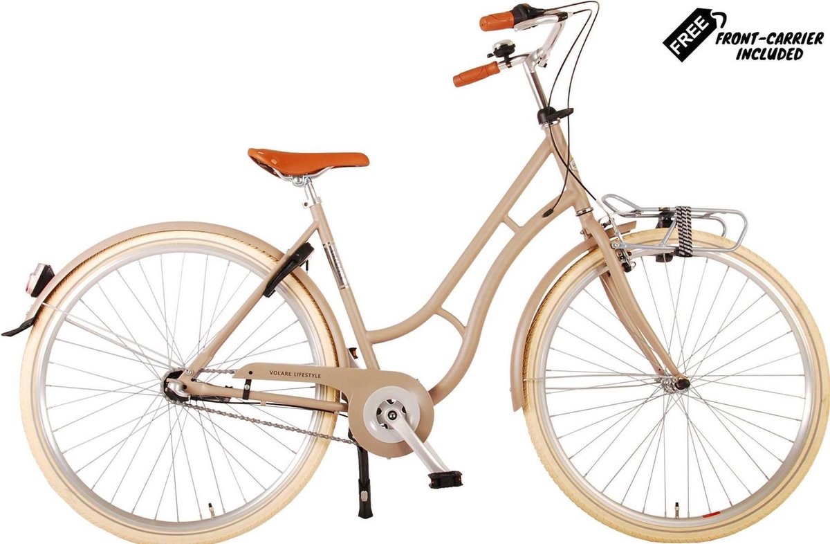 volare lifestyle damesfiets vrouwen 43 centimeter zand shimano nexus 3 versnellingen