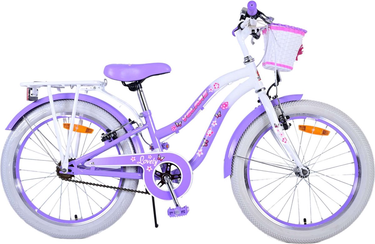 Volare Lovely Kinderfiets - Meisjes - 20 inch - Paars - Twee handremmen Kinderfiets kopen online