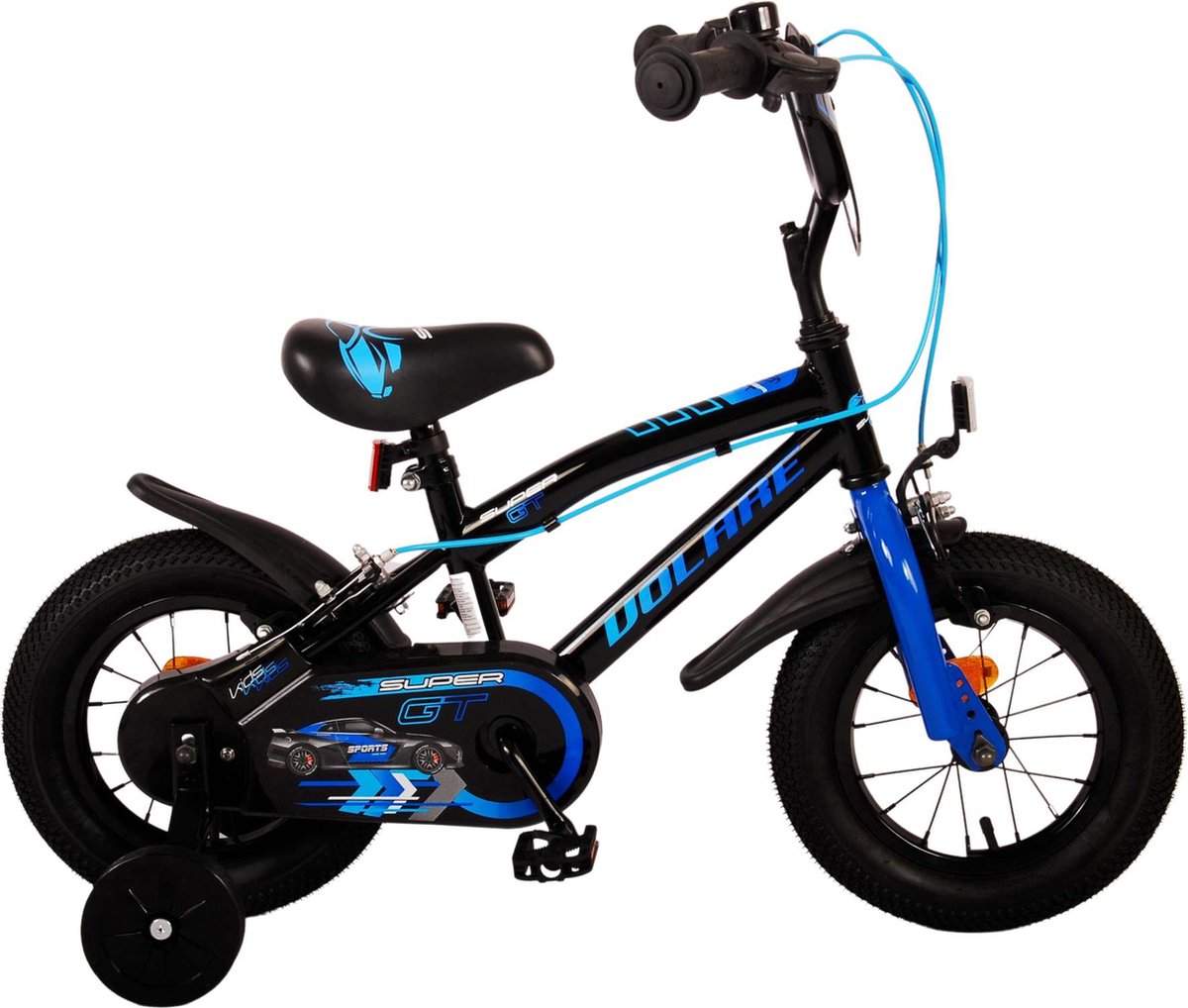 Volare Super GT Kinderfiets - Jongens - 12 inch - Blauw - Twee handremmen Kinderfiets kopen online