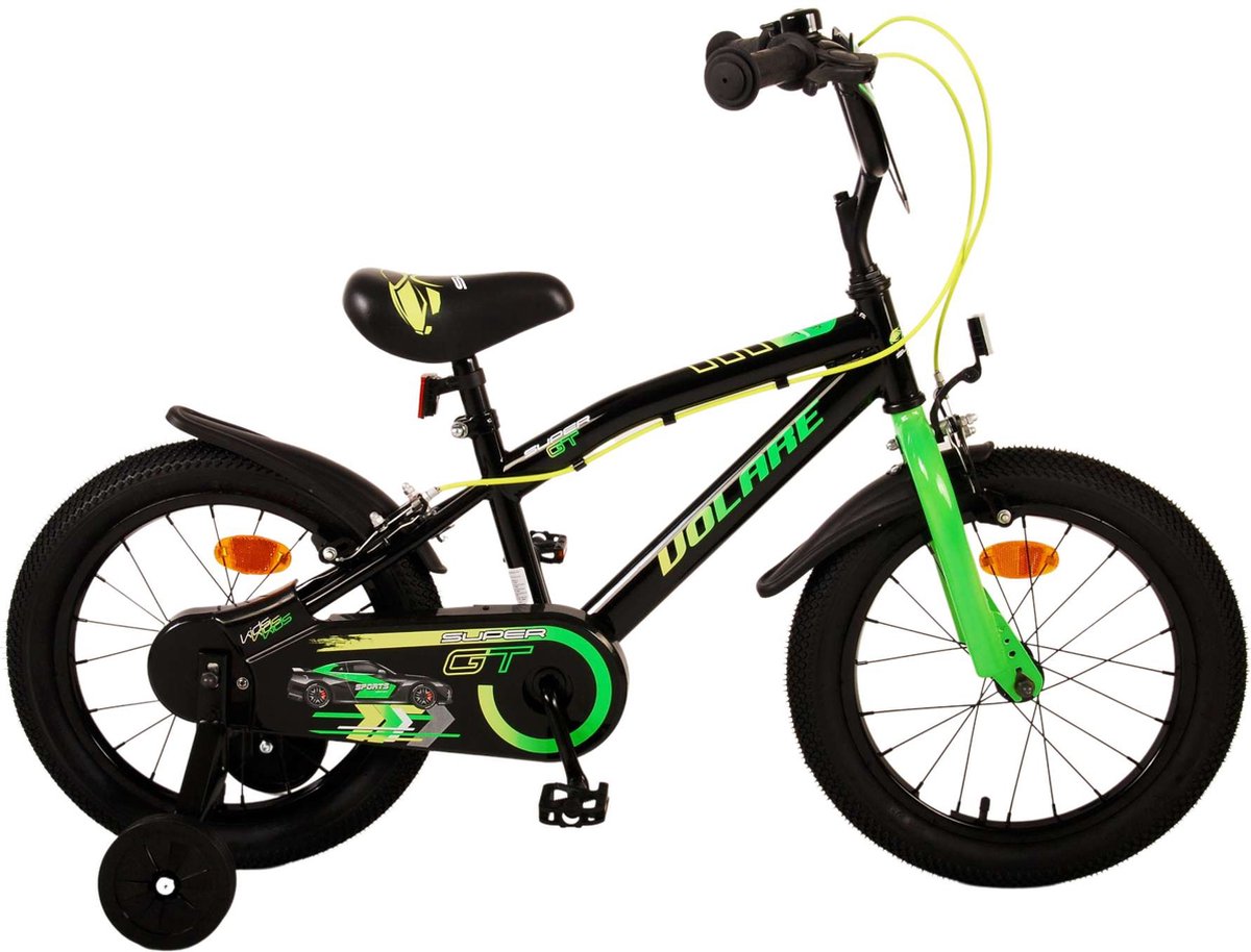 Volare Super GT Kinderfiets - Jongens - 16 inch - Groen - Twee handremmen Kinderfiets kopen online