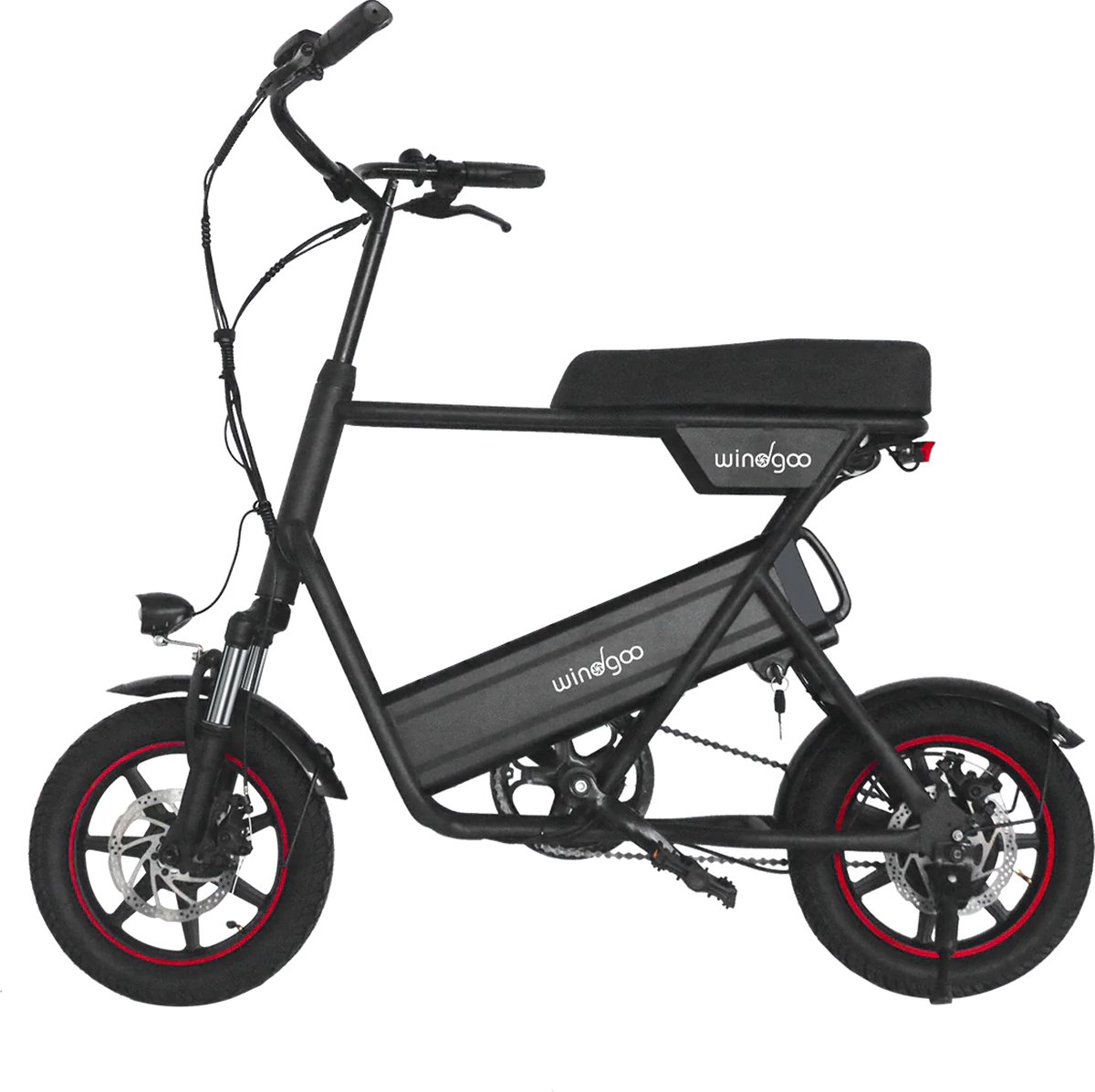 Windgoo F1 Elektrische Microfiets - E-bike - 14 Inch - 250W Motor - 30 km Actieradius - Mechanische Schijfremmen - Zwart Fiets (elektrisch) kopen online