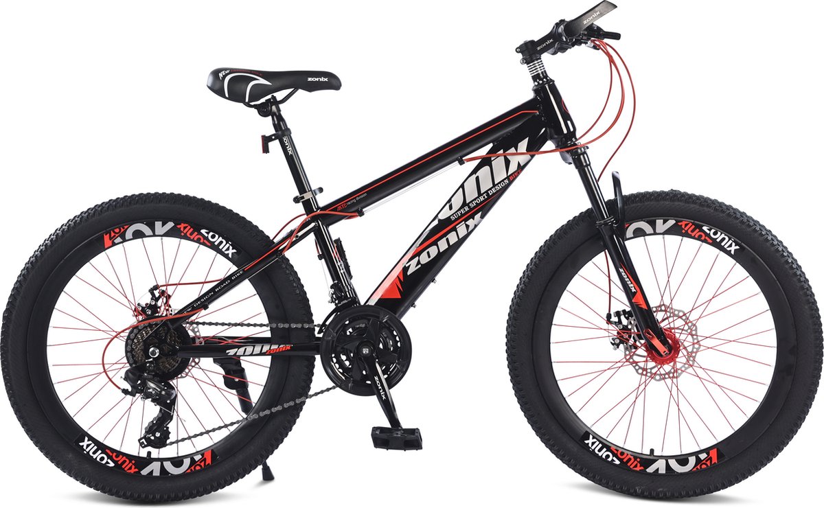 zonix road bike jongensfiets mtb 24 inch 21 speed shimano rood