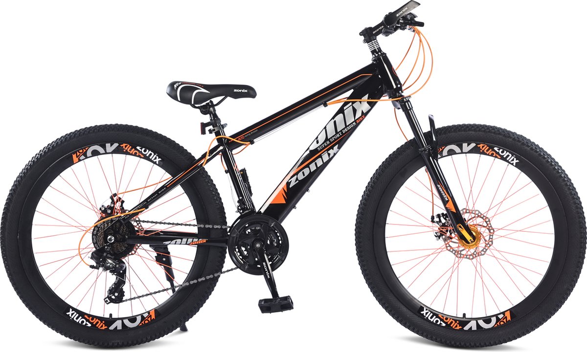 zonix road bike jongensfiets mtb 26inch 21 speed shimano oranje