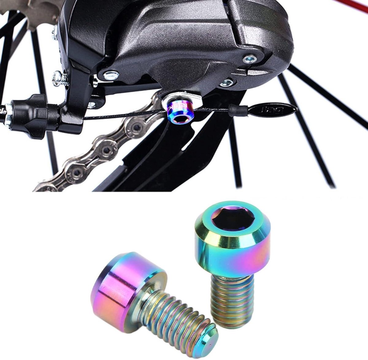 2 stuks fiets derailleur bout m5 9mm achter derailleur wiel schroeven legering derailleurhanger schroeven fietsen toebehoren