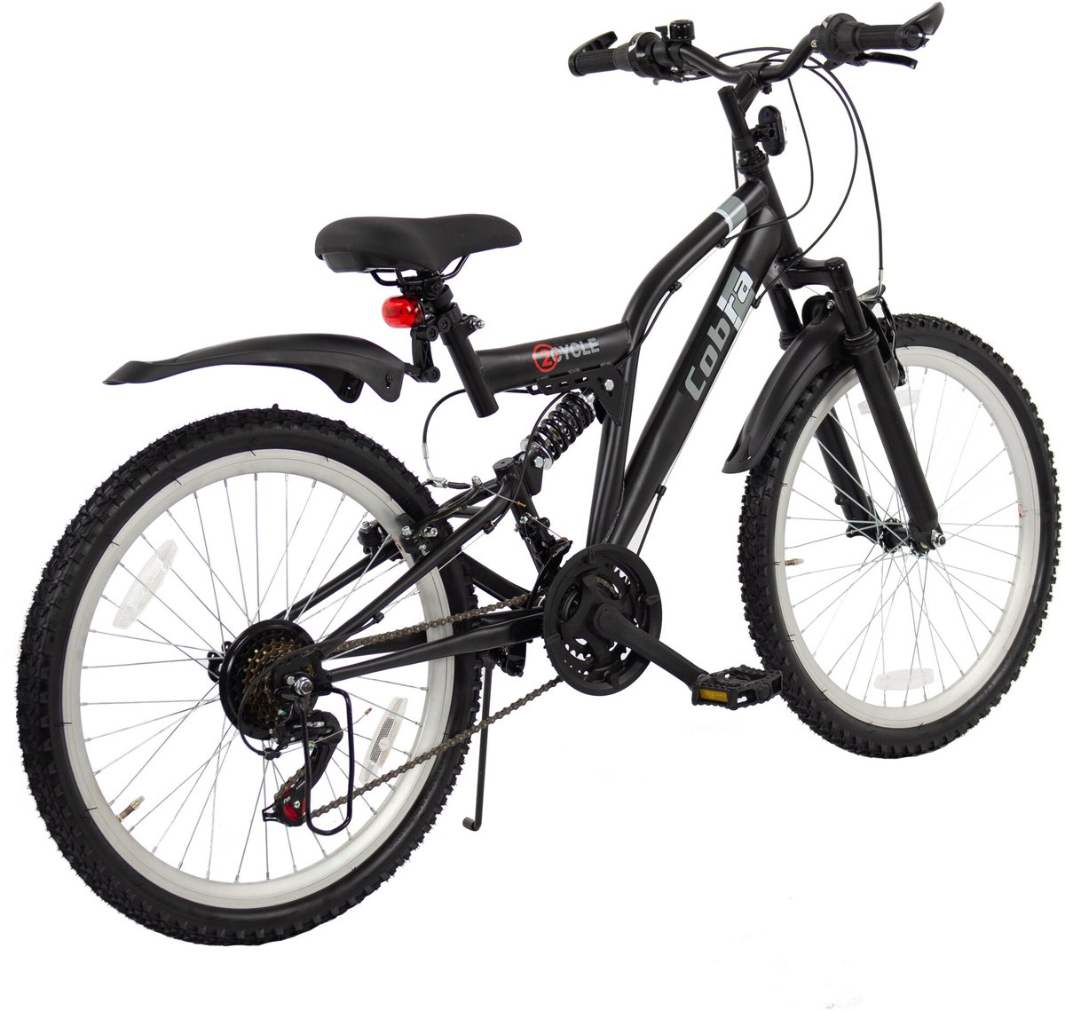 2Cycle Cobra MTB - 24 inch - 18-speed - Mat-Zwart Kinderfiets kopen online