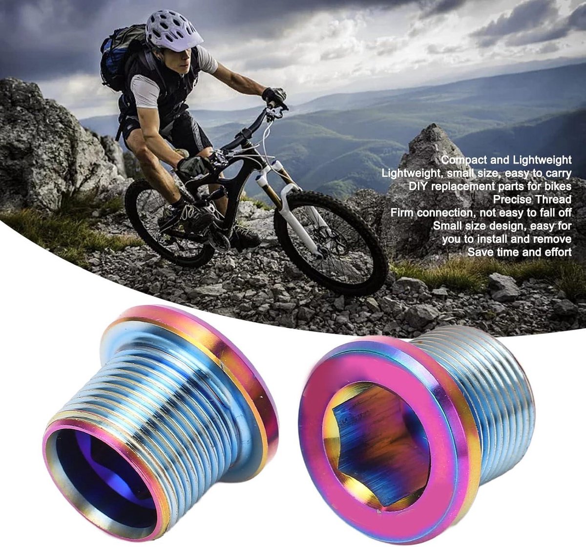 2Pcs Mountain Bike Spline Crankset Bottom Bracket Screw Bolt Titanium Alloy(Colorful) - 12mm M15_Lengthened Bolts . Fiets kopen online