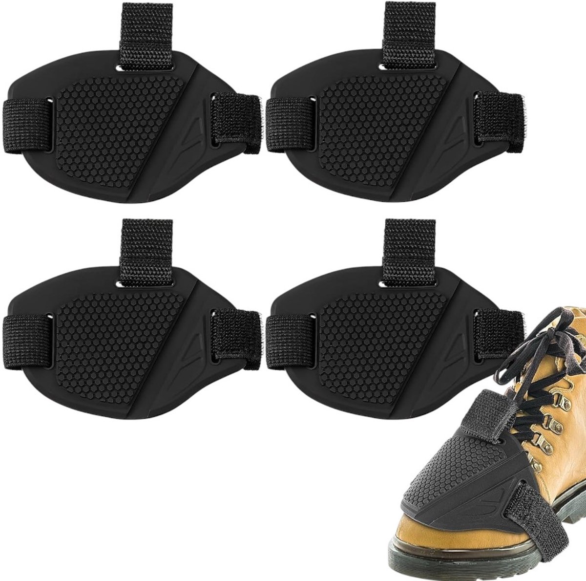 4 pack motorfiets schakelpads motorfiets schoenhoezen rubberen schoenbeschermers rubber motorfiets koppelinghoezen universele motorfiets kofferbakbeschermers zwart