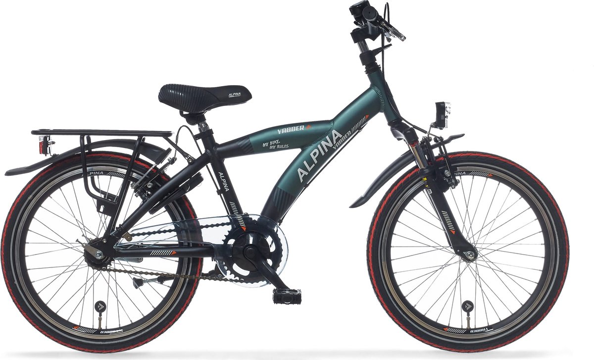 Alpina Yabber J22 Pine Green Matt - Vivid Black Matt Kinderfiets kopen online