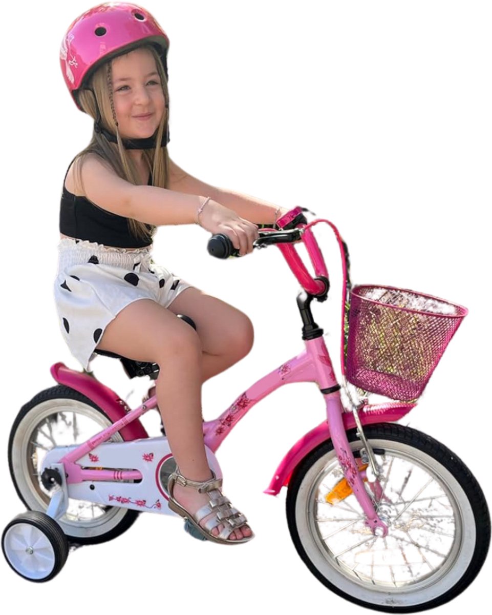 ApexArte® Kinderfiets 3 Jaar - Loopfiets 14 inch - Fiets Meisjes & Jongens - Roze Kinderfiets kopen online