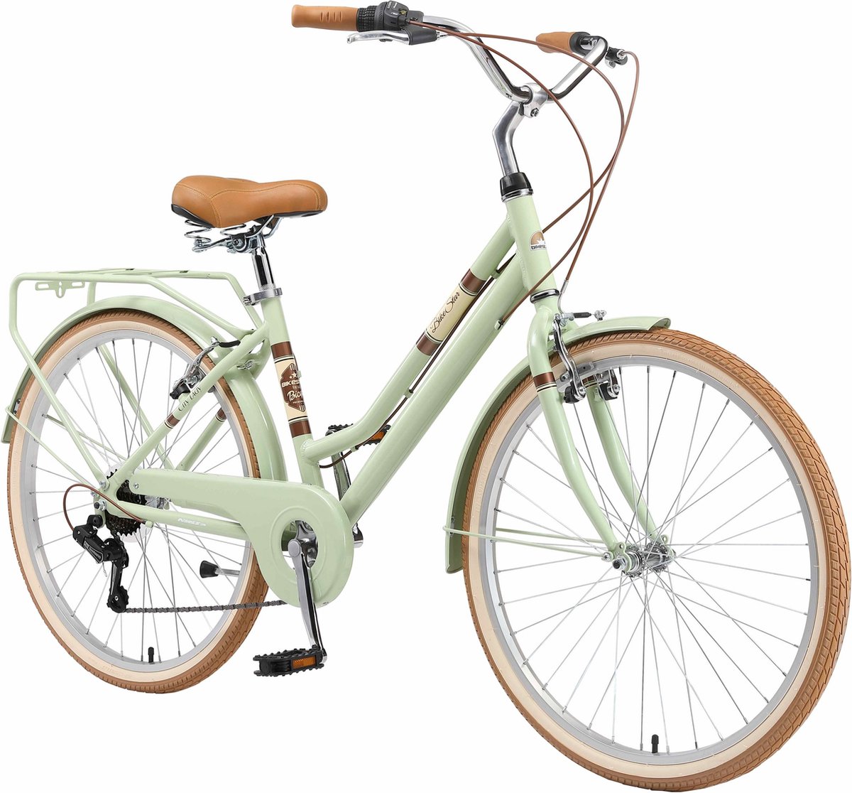 Bikestar, retro damesfiets, 26 inch, 7 sp derailleur, mint Fiets kopen online