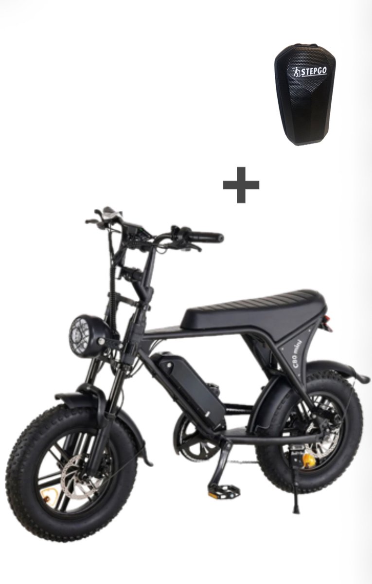 c80 mini fat bike fatbike zwart c80 250w elektrische fatbike