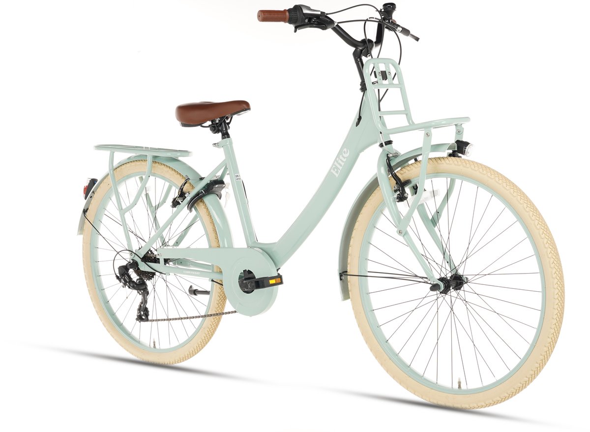 cortego elite meisjesfiets 26 inch 7 versnellingen groen kinderfiets shimano 9 10 11 12 jaar 140 160 cm