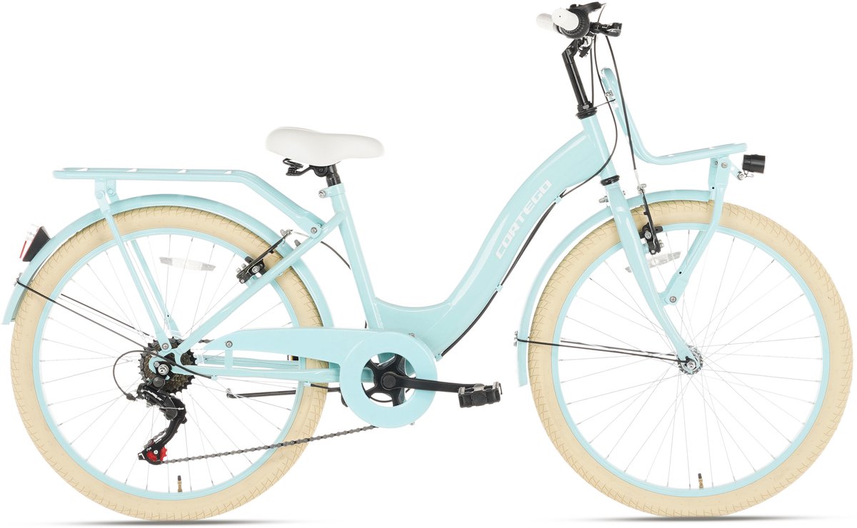 Cortego Flora Meisjesfiets 24 inch - 6 Versnellingen - Blauw - Kinderfiets - Transportfiets - Shimano - 7, 8, 9 & 10 Jaar - 135-145 cm Kinderfiets kopen online