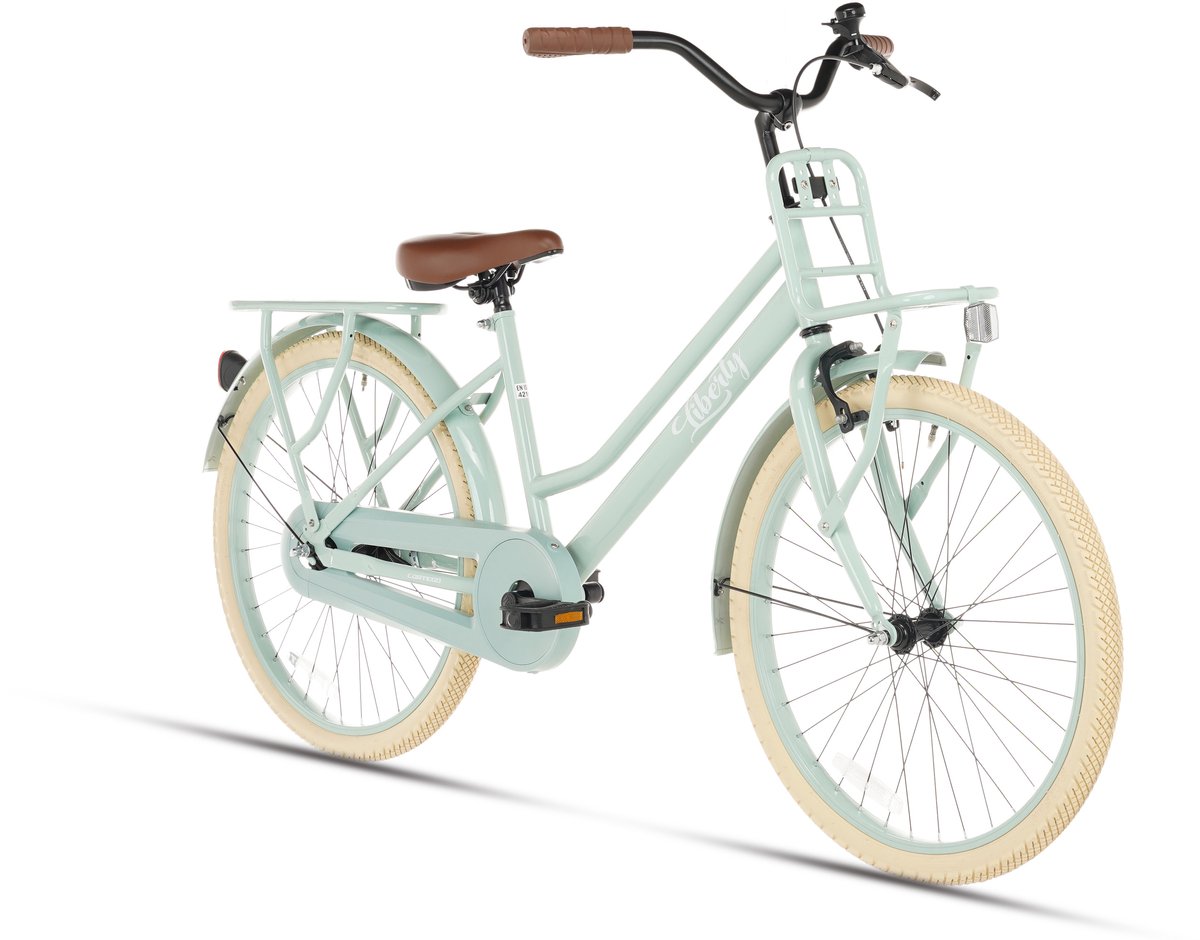 cortego liberty meisjesfiets 24 inch groen transportfiets kinderfiets 7 8 9 10 jaar 135 145 cm