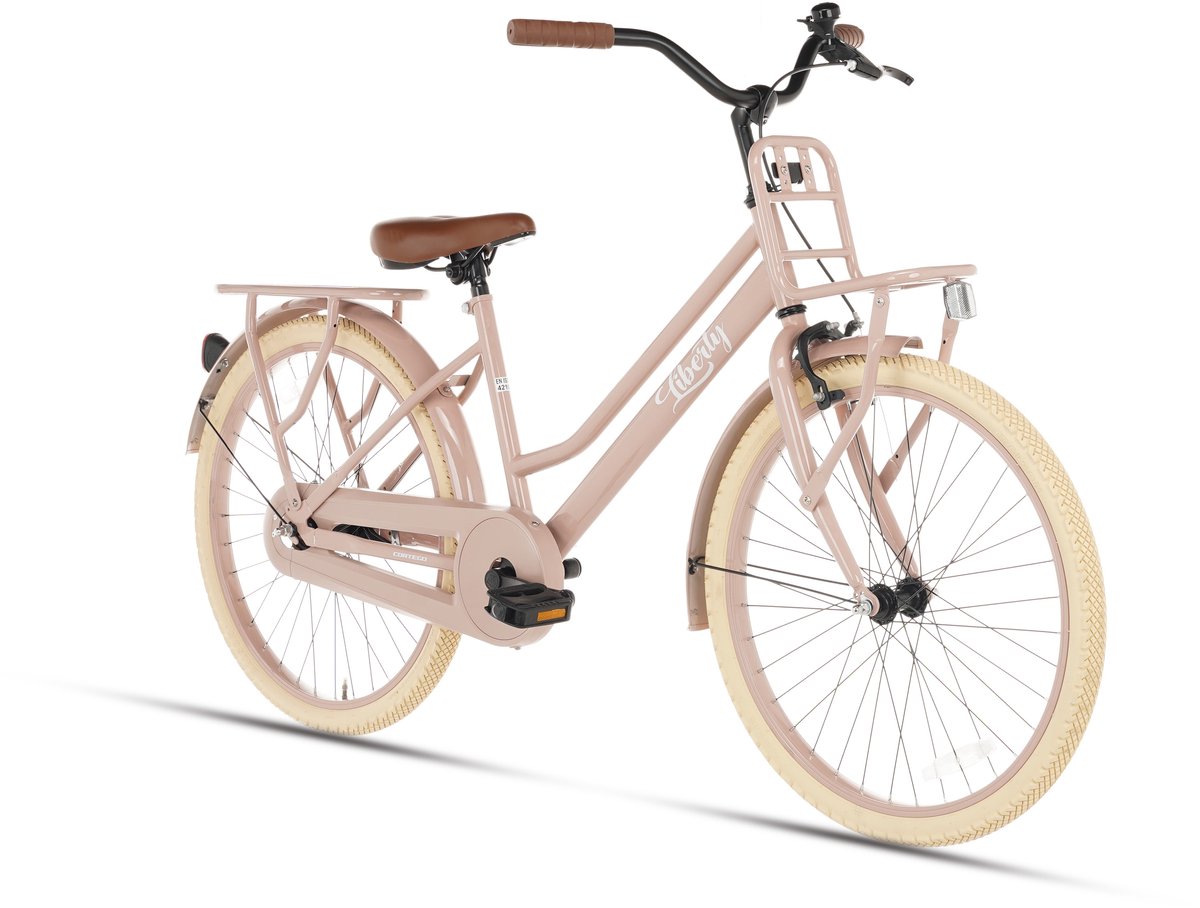 cortego liberty meisjesfiets 24 inch zalm transportfiets kinderfiets 7 8 9 10 jaar 135 145 cm