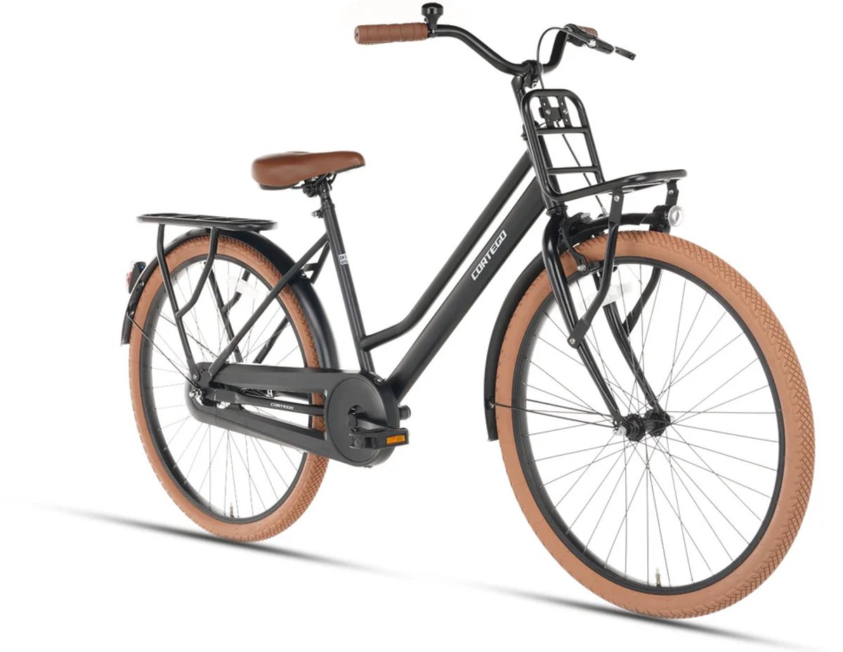 cortego liberty meisjesfiets 26 inch mat zwart kinderfiets 9 10 11 12 jaar 140 160 cm