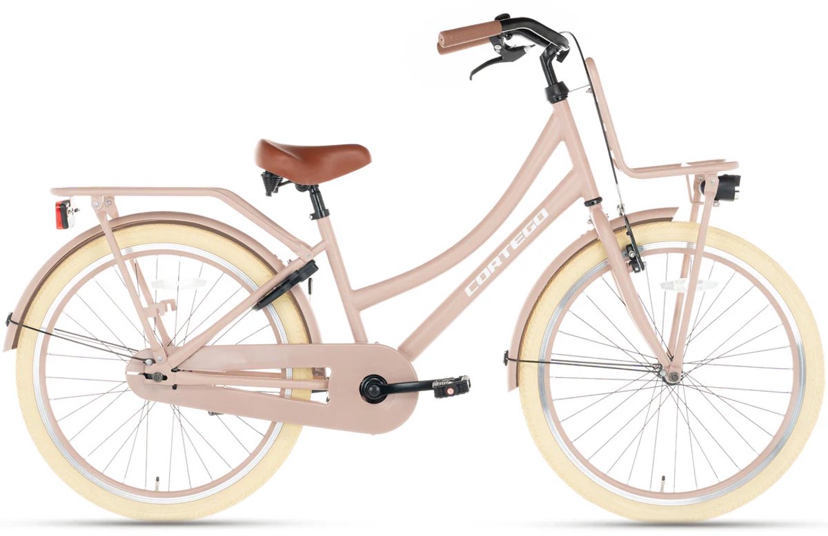cortego transporter meisjesfiets 26 inch zalm kinderfiets 9 10 11 12 jaar 140 160 cm