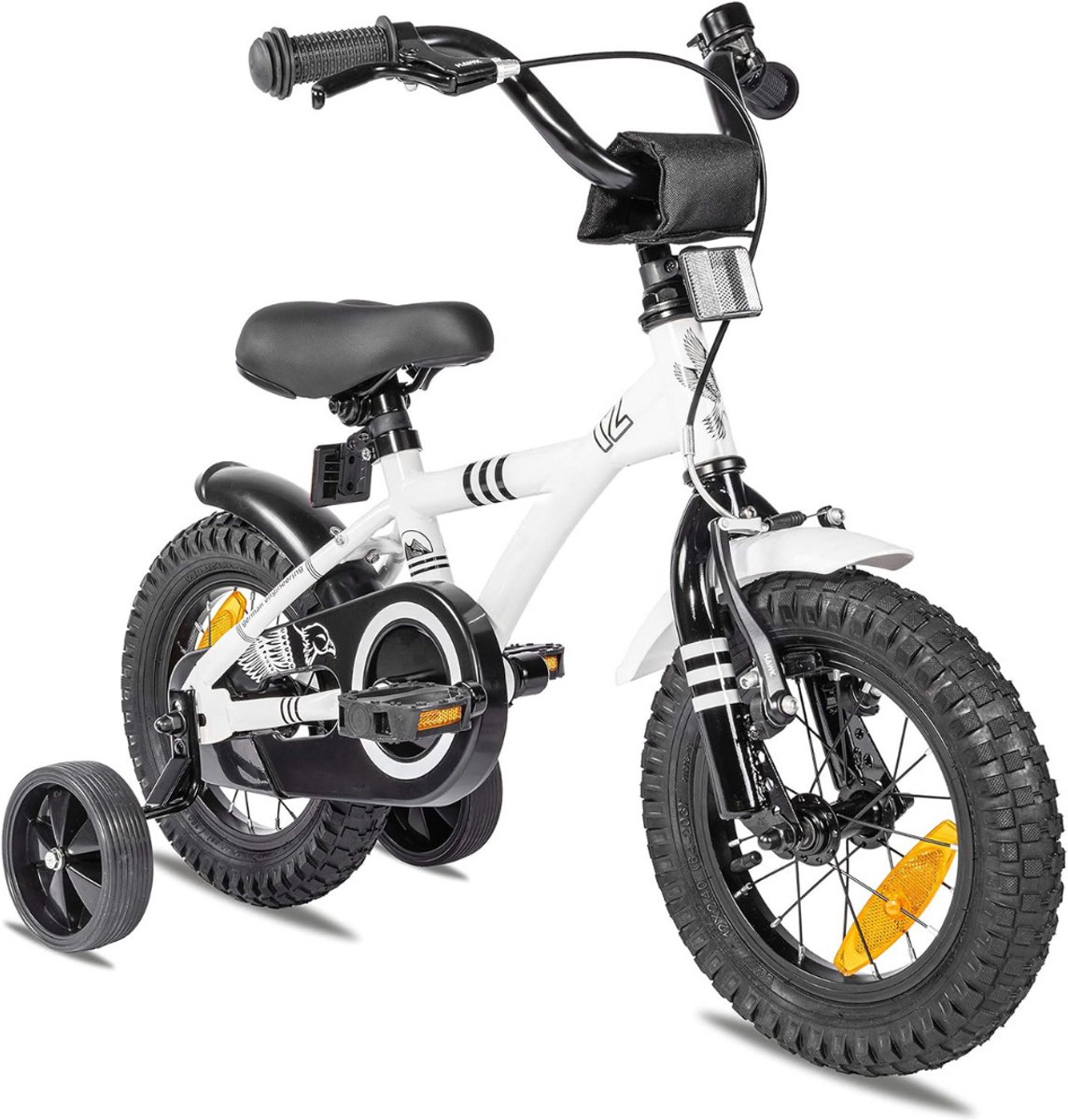 DailySupplies® Kinderfiets 3 Jaar - Loopfiets 14 inch - Fiets Meisjes & Jongens - Zwart met Wit Kinderfiets kopen online