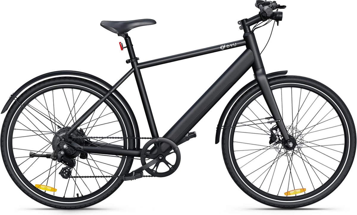 dyu stroll 1 elektrische fiets 250w 28 zwart classic black