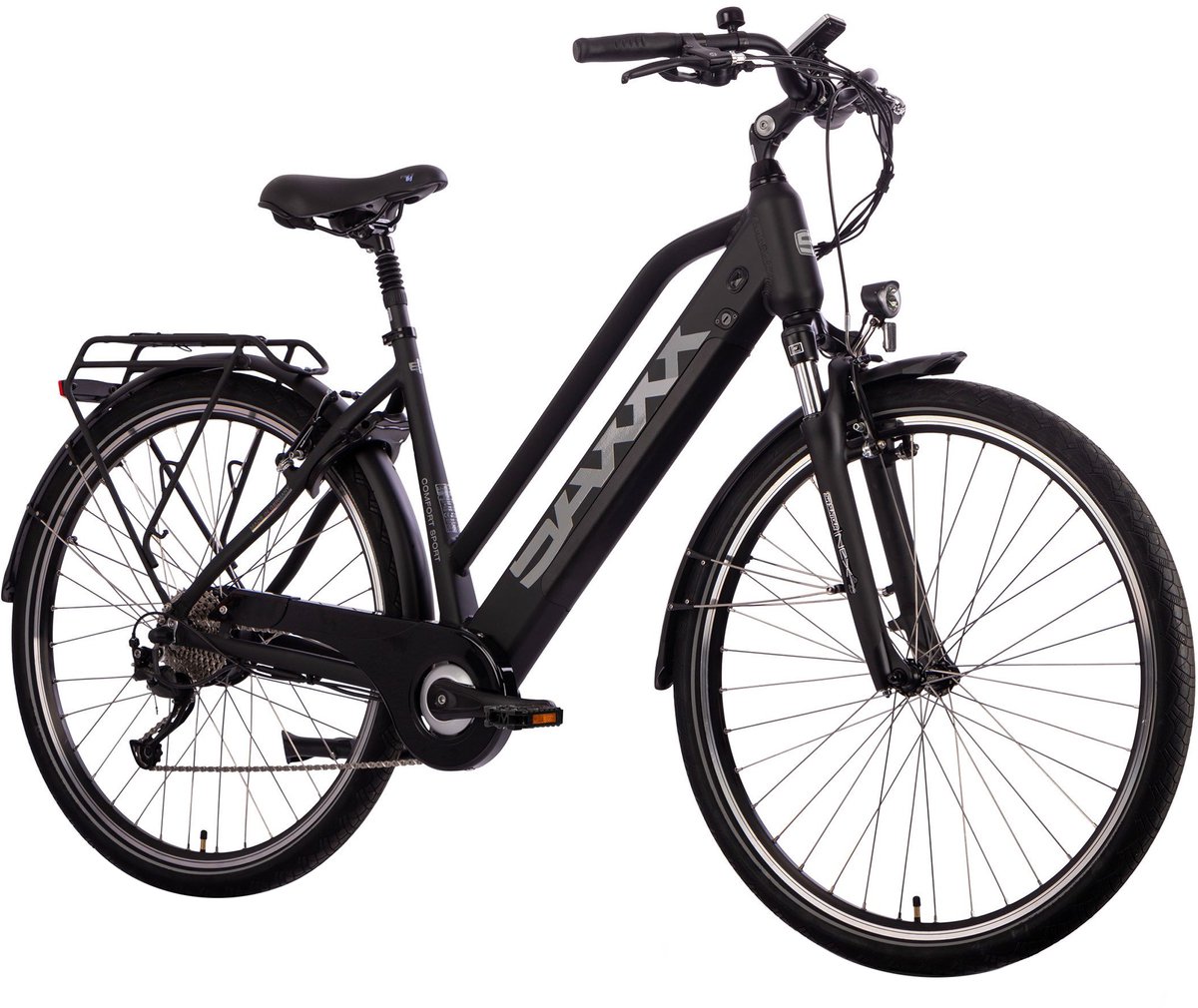 E-Bike Cityfiets Comfort Sport Trapez-9-versnellingen Shimano Alivio-Kettingversnelling-Achterwielmotor-418 Wh Accu-Geïntegreerd Frameslot Fiets (elektrisch) kopen online