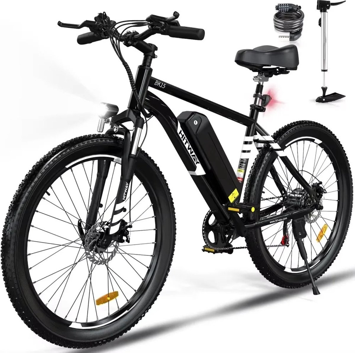 ebike zwart 250w 48v 15ah elektrische fiets met lithium batterij dikke banden volwassenen 170 200 cm 6 7 uur oplaadtijd