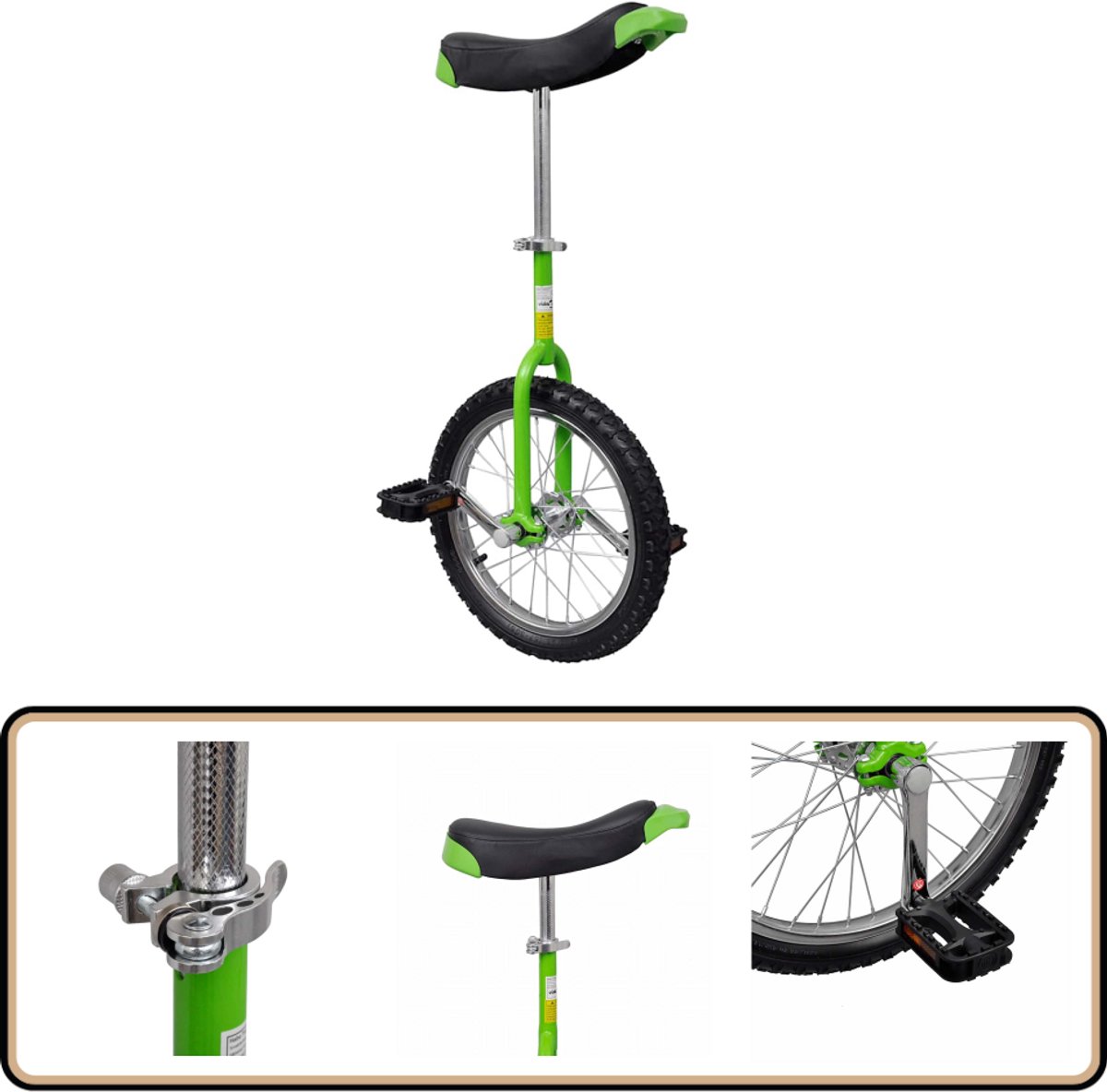 eenwieler verstelbaar groen 16 inch voor kinderen eenwieler eenwielfiets eenwiel eenwiel fiets