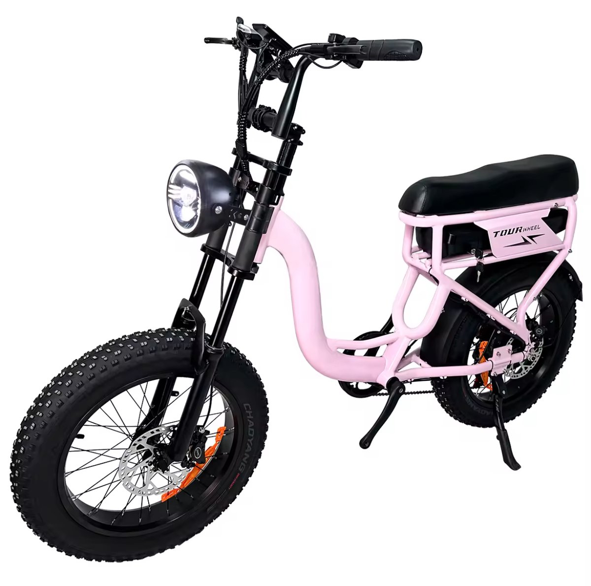 elektrische fiets fatbike roze met zwart