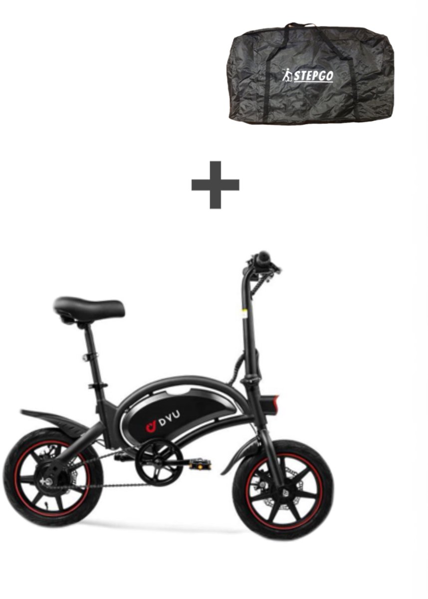 Elektrische vouwfiets - DYU D3F - elektrische fiets - opvouwbaar - vouwbaar - 25 km/h trapondersteuning + waterdichte stepgo beschermhoes / reistas Fiets (elektrisch) kopen online