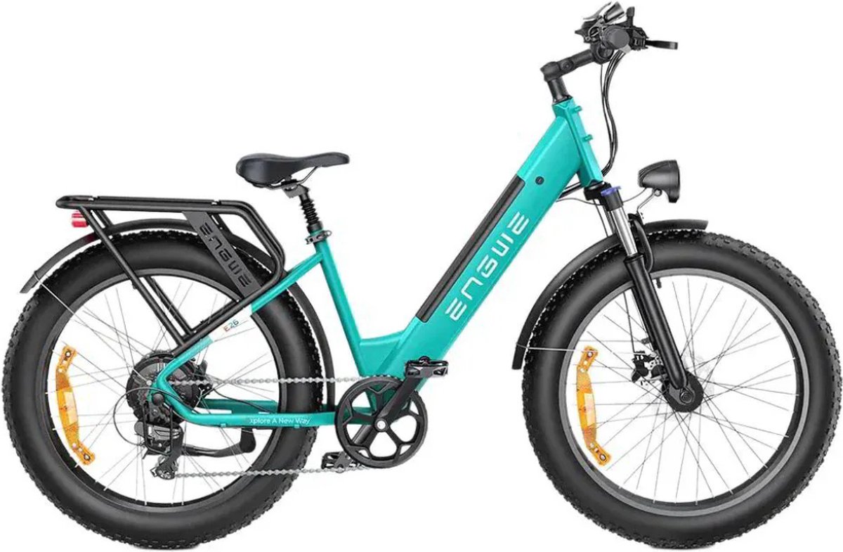 engwe e26 st elektrische fatbike e bike lage instap 26 inch 250w motor 7 versnellingen 140 km actieradius hydraulische schijfremmen blauw