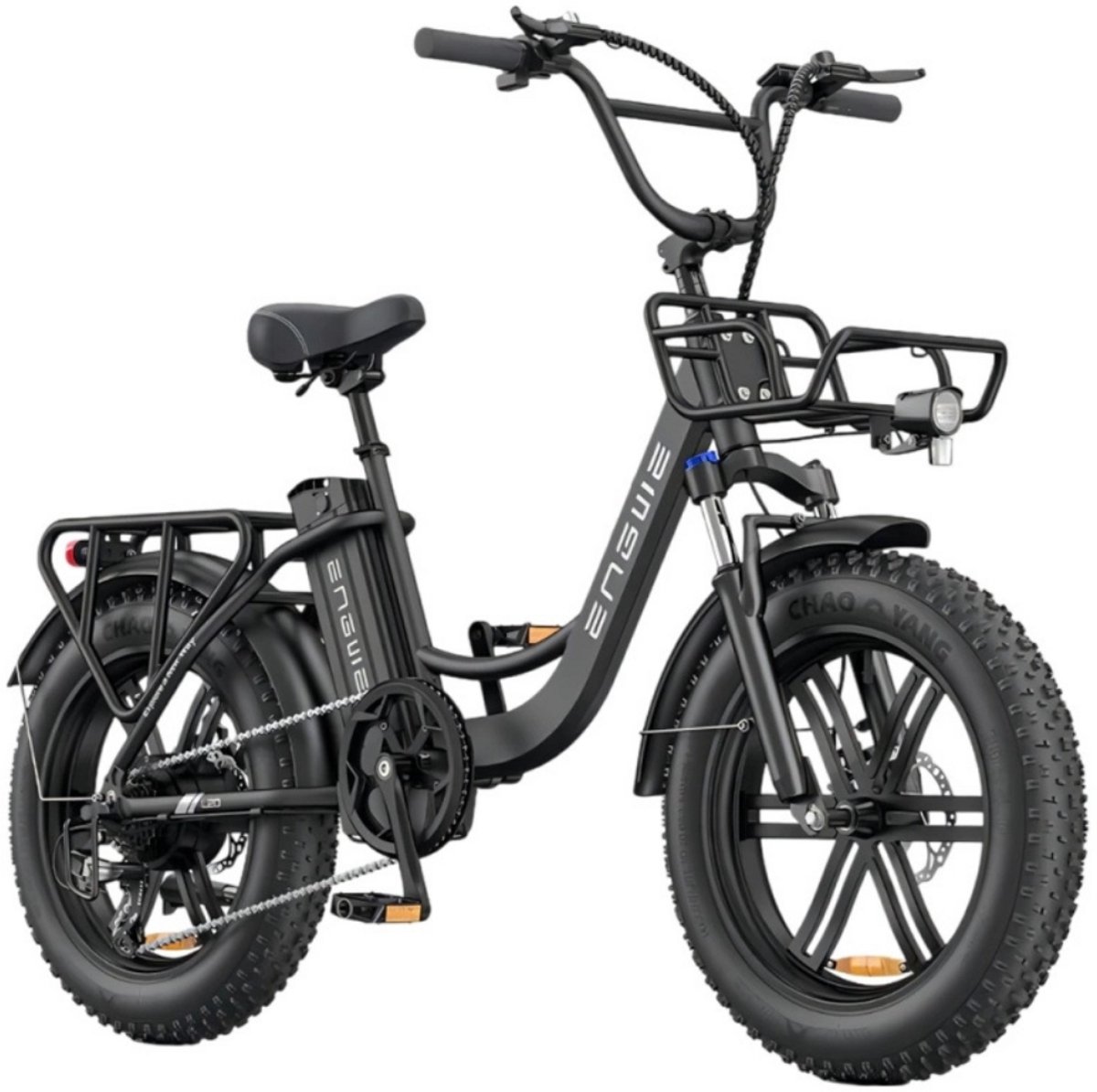 engwe l20 boost elektrische fatbike e bike 20 inch 250w motor 7 versnellingen 126 km actieradius mechanische schijfremmen zwart