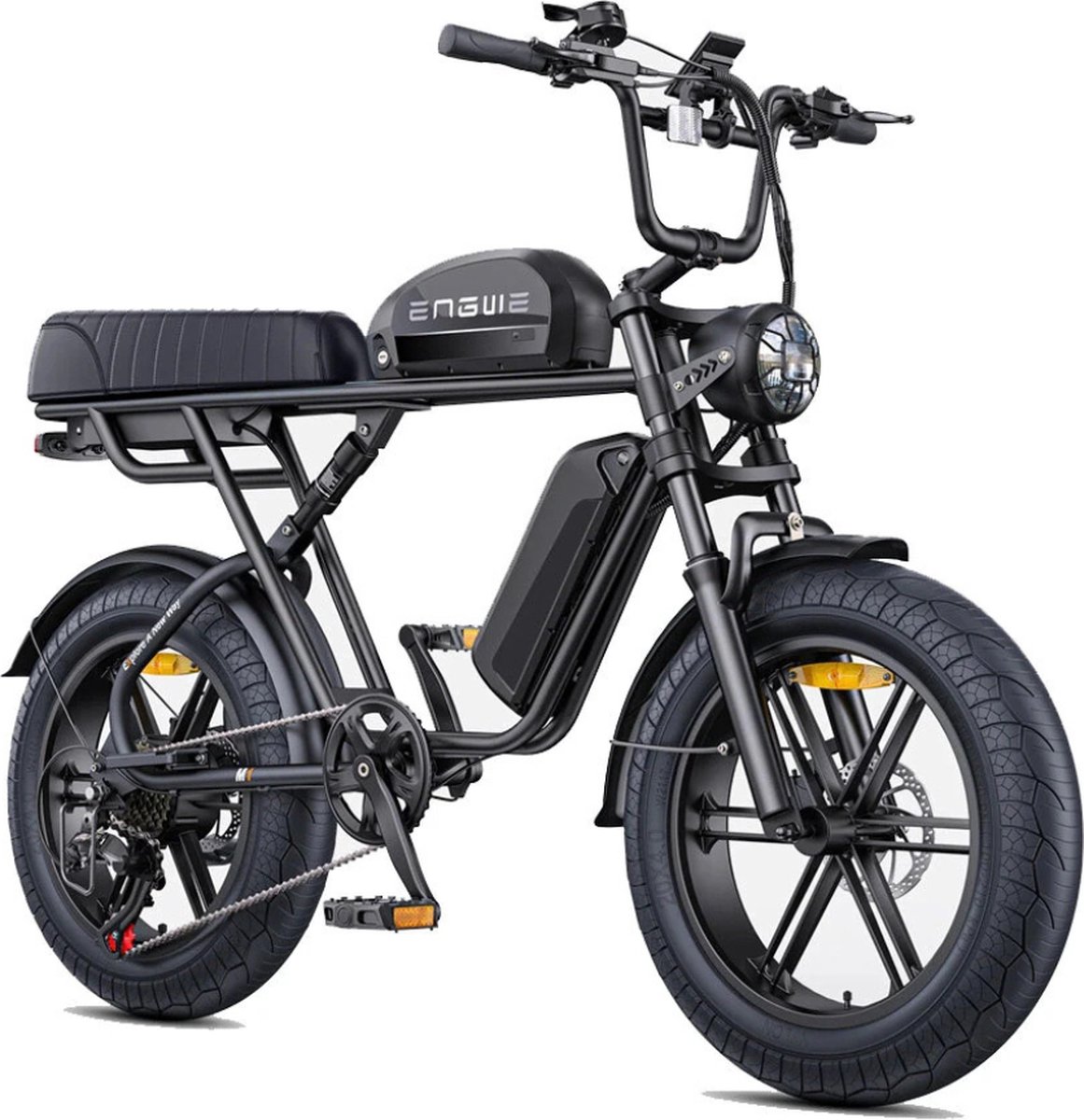 ENGWE M1 Elektrische Fatbike - Dubbele Accu - 20 Inch - 250W Motor - 7 Versnellingen - 170 km Actieradius - Hydraulische Schijfremmen - Zwart Fiets (elektrisch) kopen online
