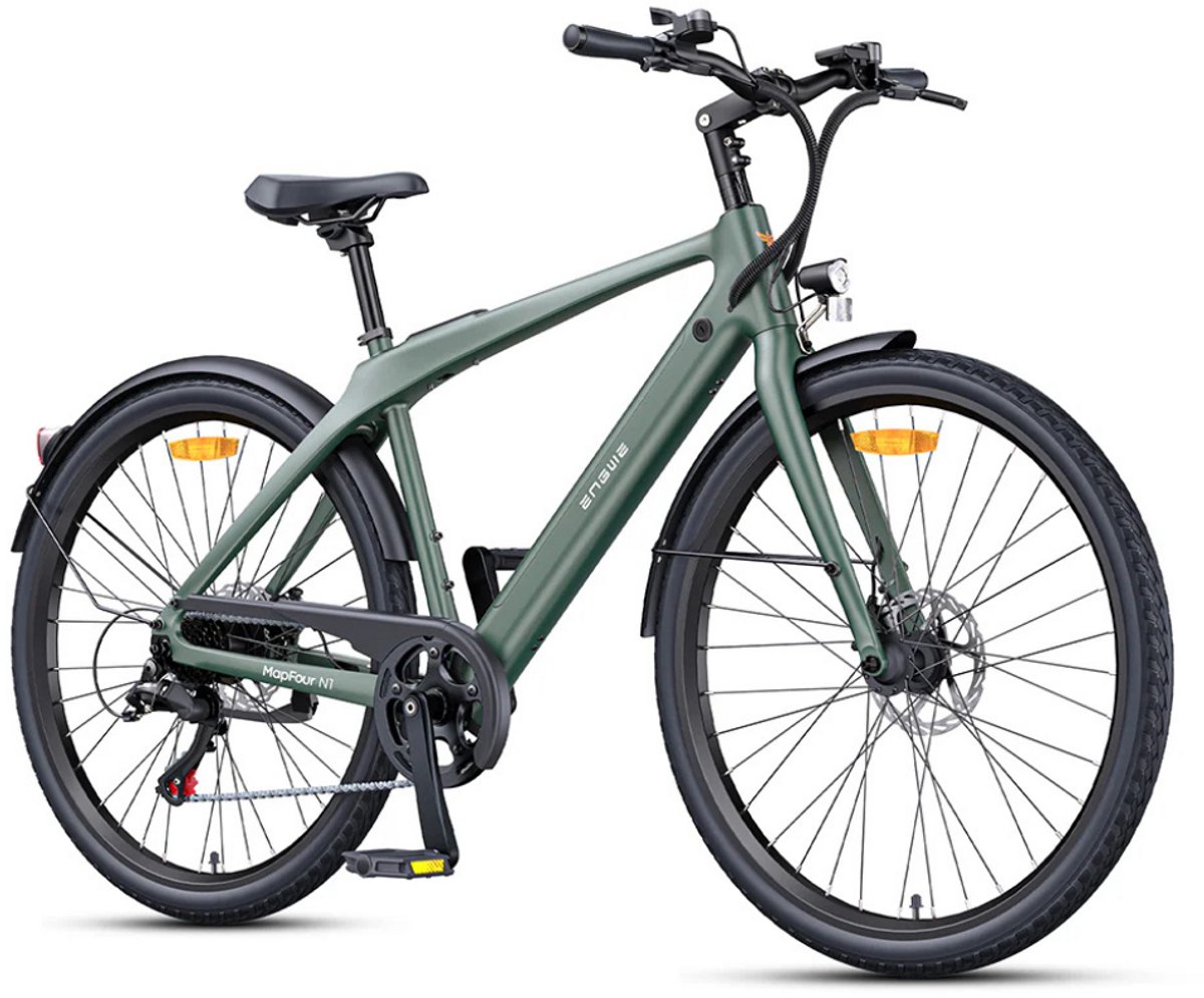 ENGWE MapFour N1 Air Elektrische Fiets – E-bike – Hoge Instap – 28 Inch - 250W Motor - 100 km Actieradius - Mechanische Schijfremmen - Groen Fiets (elektrisch) kopen online