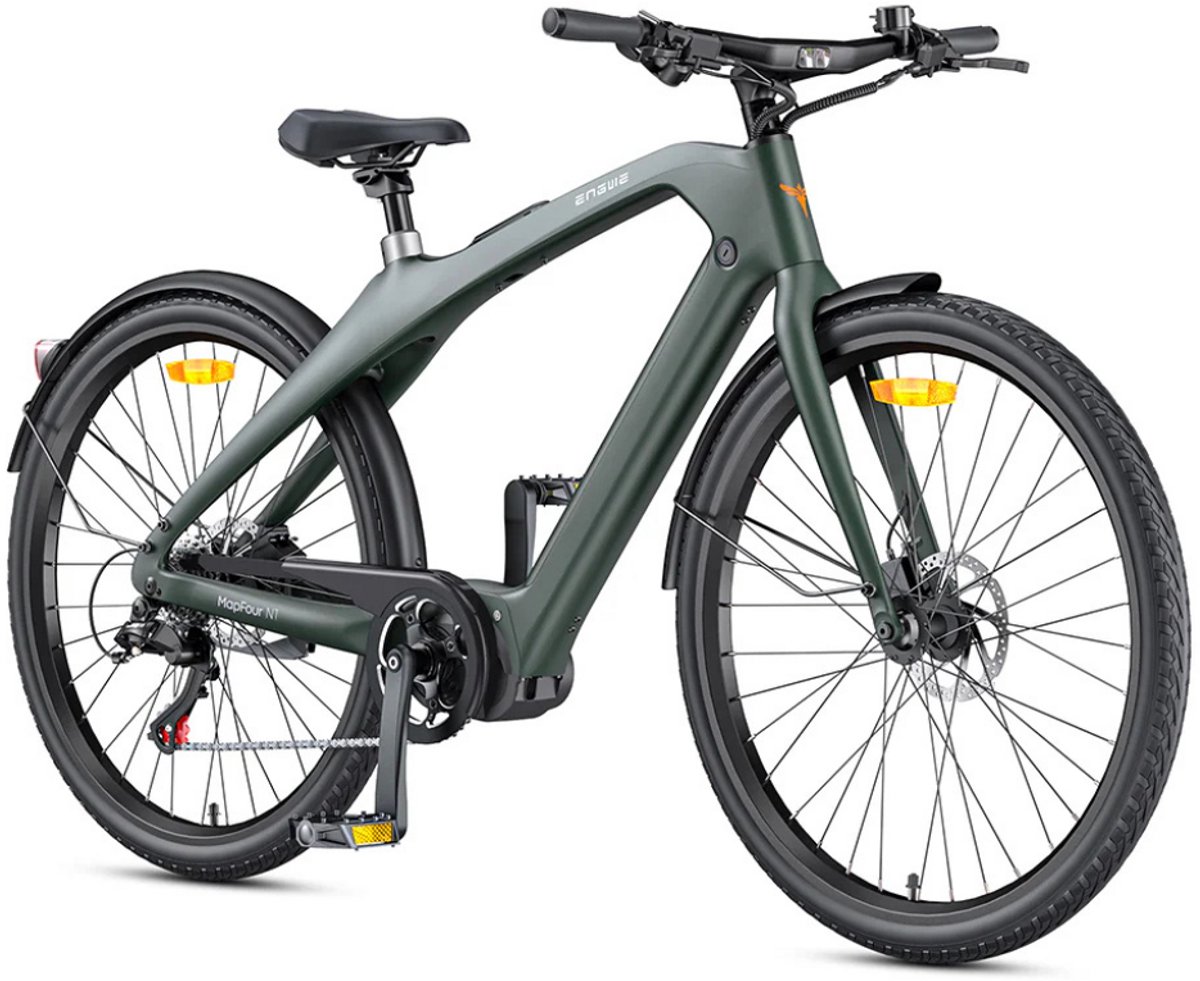 engwe mapfour n1 pro elektrische fiets e bike hoge instap 28 inch 250w motor 100 km actieradius hydraulische schijfremmen groen
