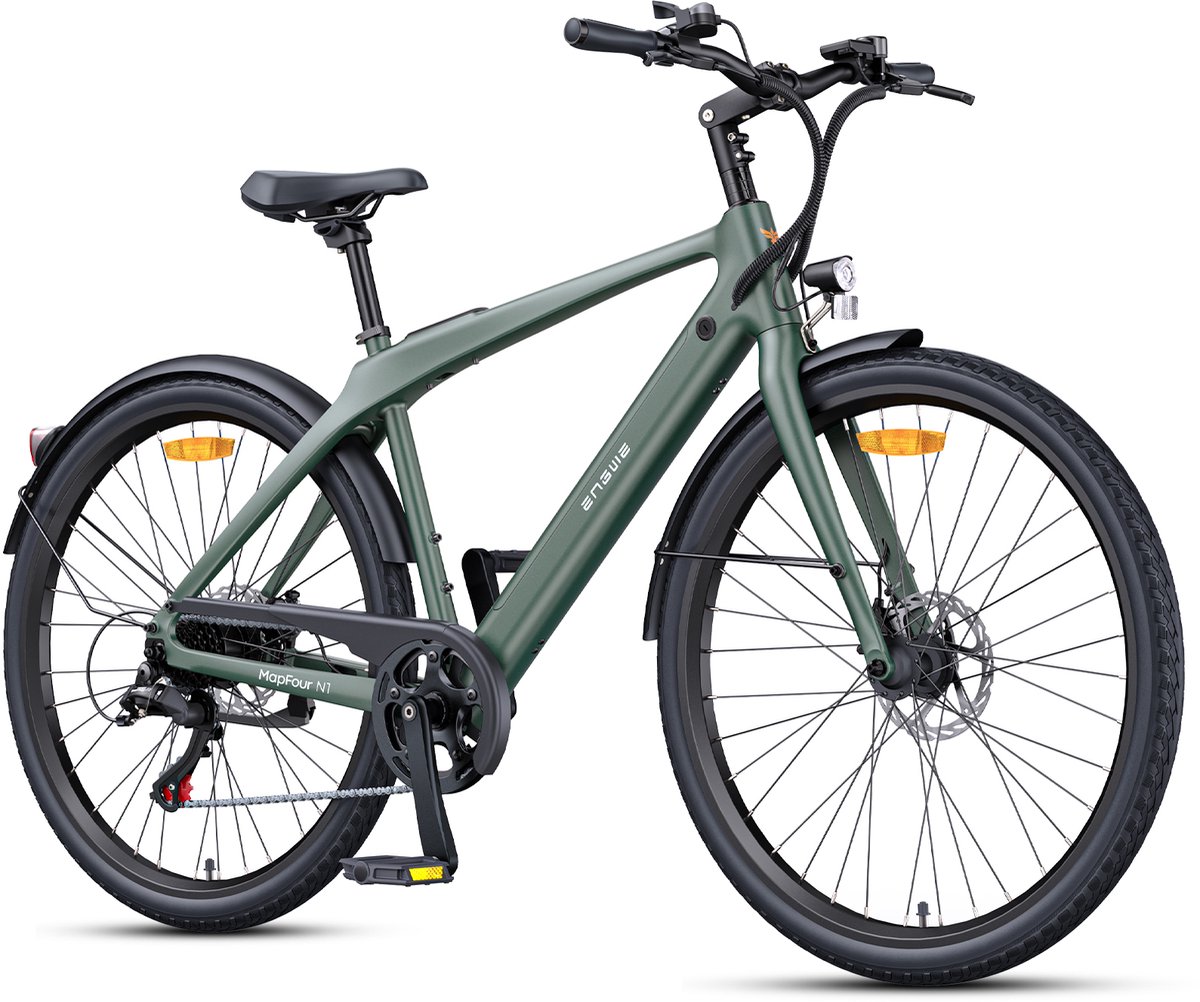 ENGWE N1 Air Elektrische fiets - Actieradius 100km - Verwijderbare batterij 36V10Ah - Motor 250W - Frame van koolstofvezel - Shimano 7-versnellingen - Wieldiameter 700C*38C - Groen Fiets (elektrisch) kopen online