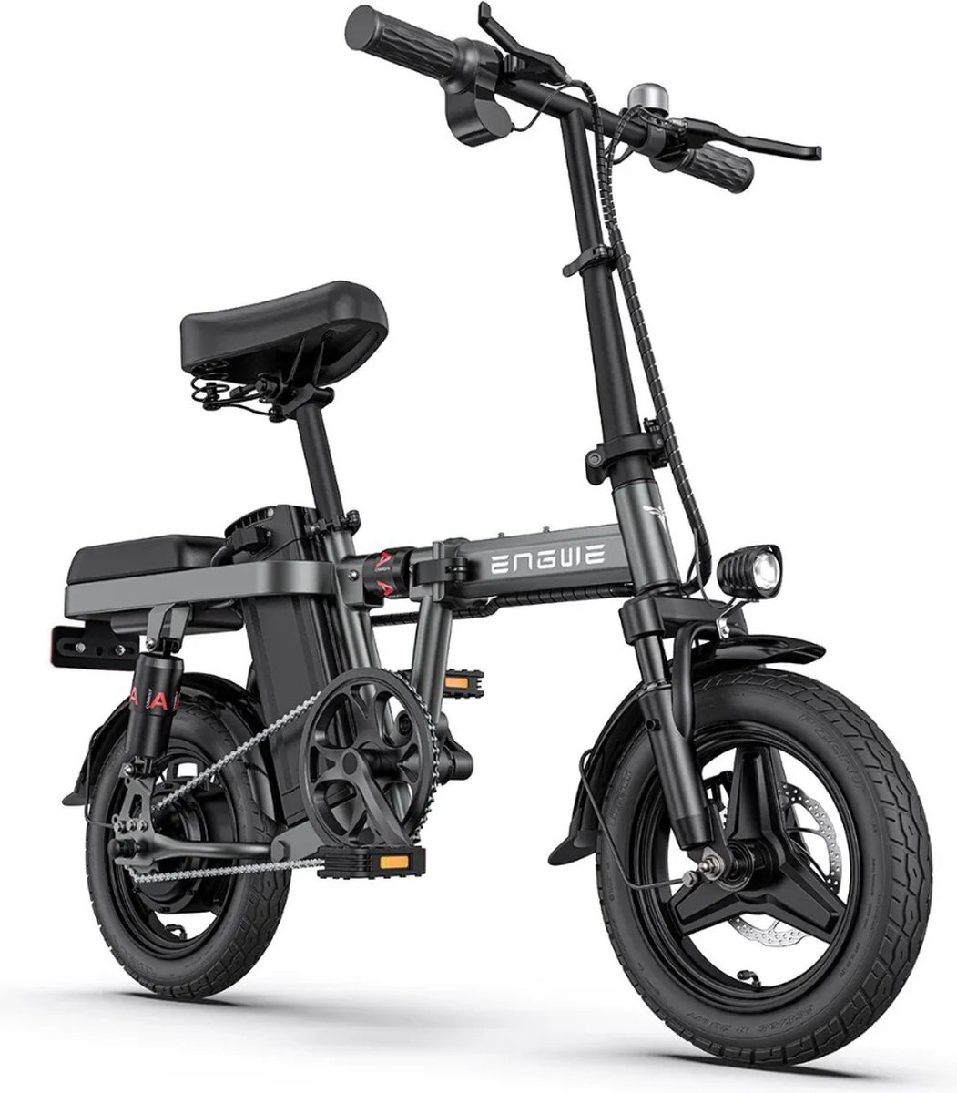 engwe t14 elektrische vouwfiets lichtgewicht ontwerp 14 inch 250w motor 42 km actieradius mechanische schijfremmen grijs